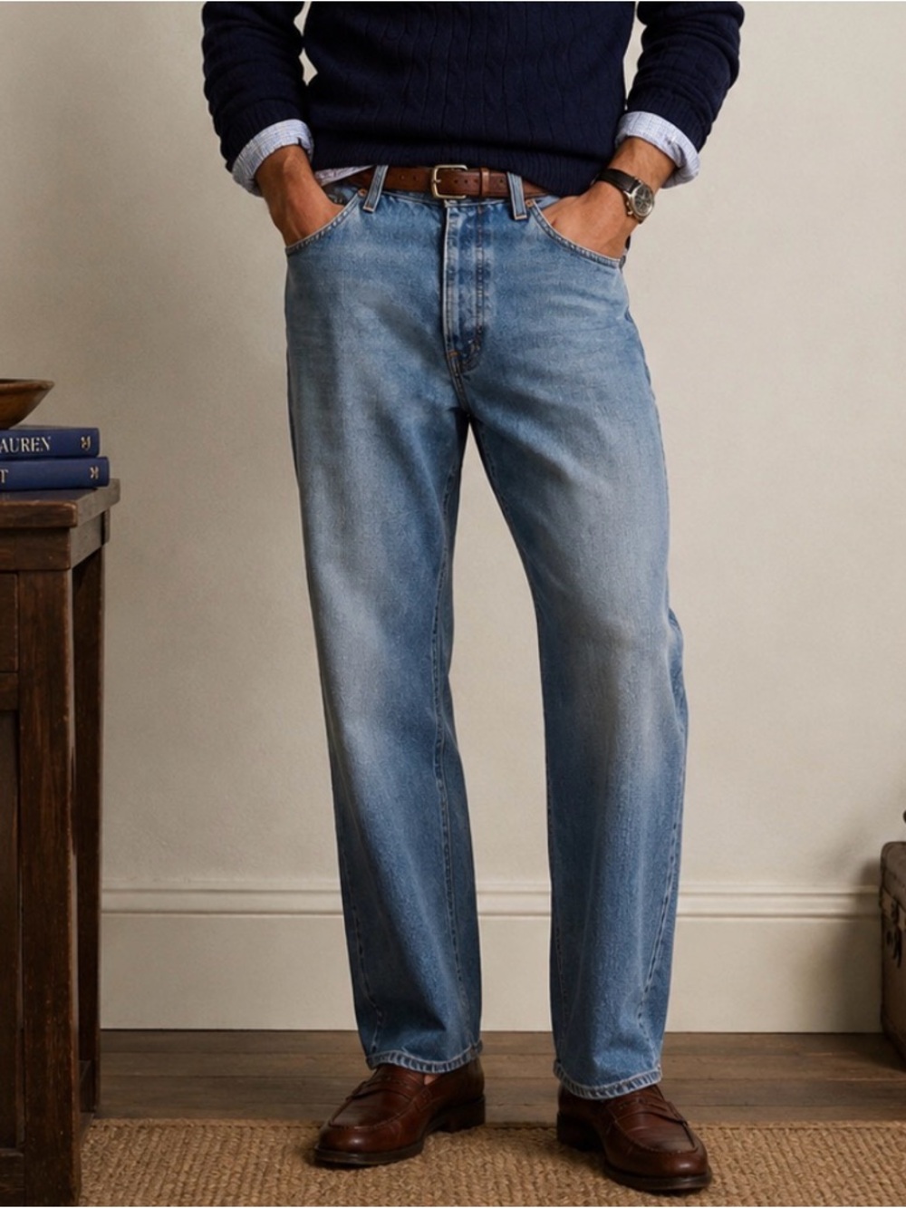 Ralph Lauren Vintage Polo Jeans Relaxed Fit Men's Light Blue Jeans